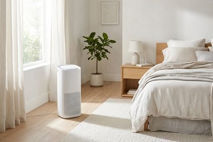 what size air purifier do i need: air purifier in a bedroom